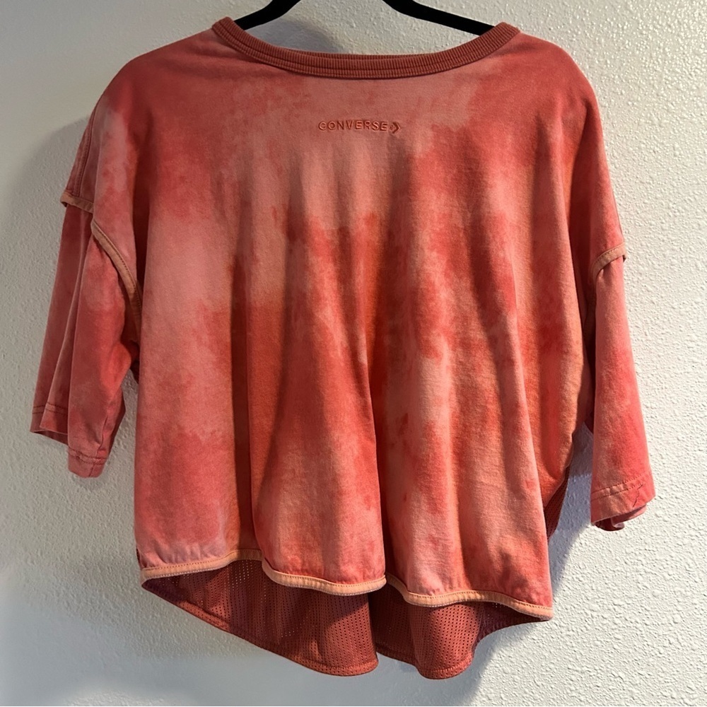 Converse Women's Pink Tie-Dye Top Size Small